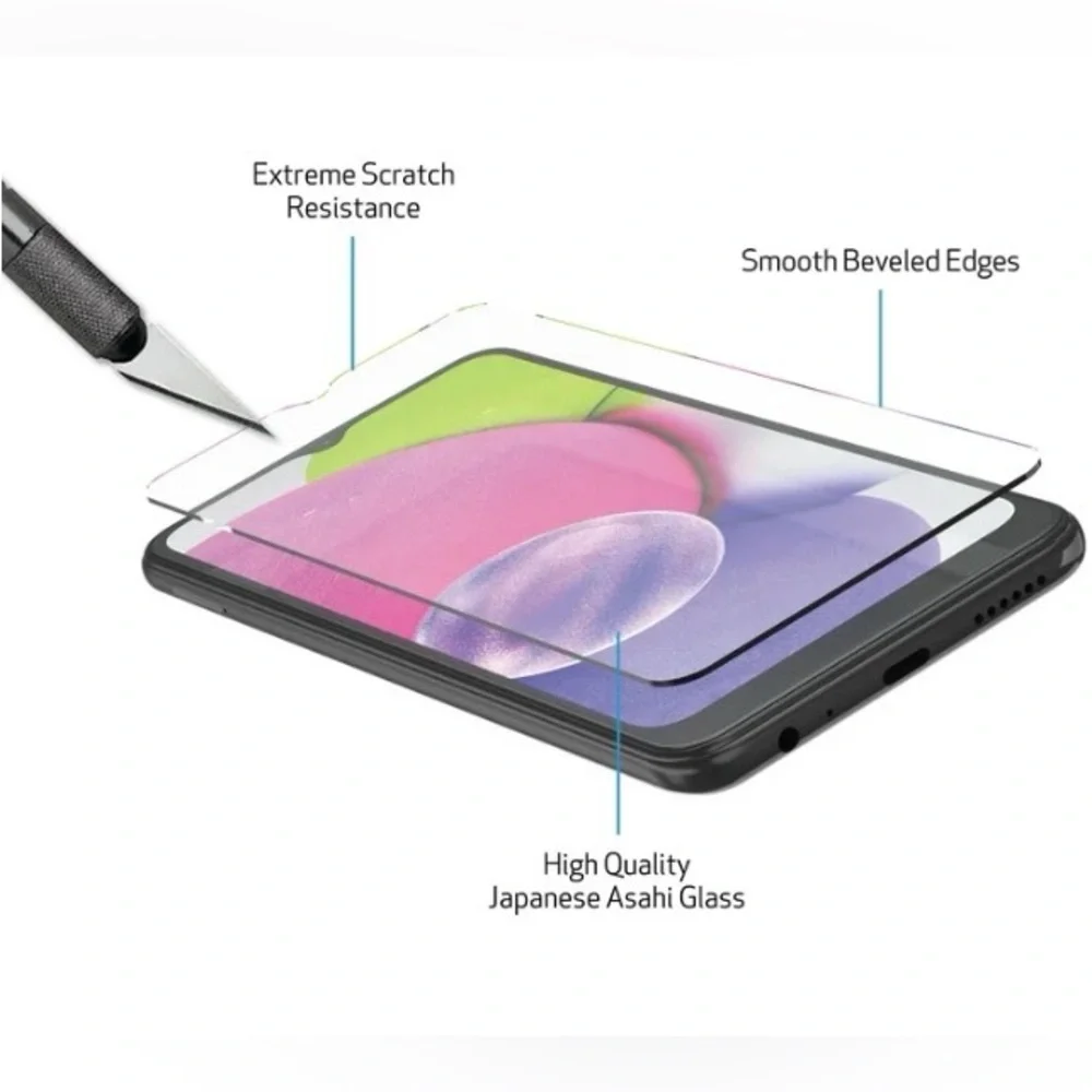 Samsung Galaxy A03s ~Tempered Glass Screen Protector - Black New
